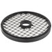 A black and white circular metal grid with 5/8" holes.