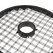 A black and silver Hobart 5/8" dicing grid with a black circle on the grid.