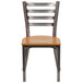A Flash Furniture metal restaurant chair with a natural wood seat and back.