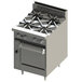 A stainless steel Blodgett commercial gas range with four burners.