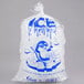 A clear plastic ice bag with a penguin print.