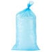 A blue plastic bag with a handle.