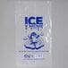 A clear plastic Choice ice bag with an ice print of a penguin.