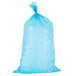 A blue plastic bag with a white background