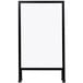 A black rectangular A-Frame sign board with a white marker board.