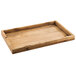 A Cal-Mil Madera rustic pine serving tray with a handle.