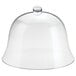A clear plastic bell dome with a round knob.