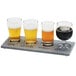 A Cal-Mil faux cement melamine tray with glasses of beer on it.