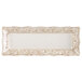 A white rectangular melamine tray with a scalloped design on the border.