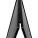 A black Aarco A-Frame sign board with aluminum accents on a black marker board.