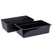 A black rectangular Cal-Mil faux slate ice housing container with a rectangular object in the middle.