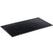 A black rectangular Cal-Mil faux slate serving platter.