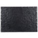 A black rectangular melamine tray with a faux slate finish.