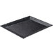 A black rectangular Cal-Mil Faux Slate platter with a raised rim.