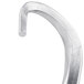 A silver curved metal Hobart dough hook.