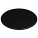 An Elite Global Solutions black round melamine plate on a white background.
