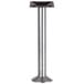 A silver and black metal BFM Seating Alpha bolt-down table base.