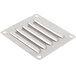 A stainless steel square Avantco back vent guard with holes.