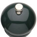 A Chef Specialties forest green pepper mill with a silver knob.