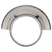 A silver metal bowl guard with a curved edge.