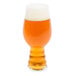 A close-up of a Spiegelau Beer Classics IPA beer glass filled with amber beer and foam.