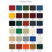 A color chart showing different vinyl seat colors for BFM Seating Espy side chairs.