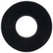 A black circular rubber bumper with a hole in it.