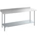 A Steelton stainless steel work table with undershelf and rear upturn.
