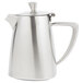 A Vollrath stainless steel creamer with a lid and a handle.