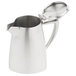 A Vollrath stainless steel creamer with a lid.