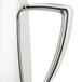 A Vollrath stainless steel water pitcher with a close-up of the handle.