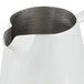 A Vollrath stainless steel open creamer with a satin finish and metal handle.