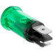 A green Avantco round signal light bulb with a metal clip.