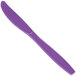 A package of Creative Converting amethyst purple plastic knives.
