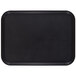 A black rectangular Cambro tray with a black non-skid border.