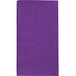 A purple Creative Converting dinner napkin with a white border.