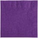 A Creative Converting amethyst purple paper napkin with a white border.