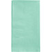 A close up of a mint green Creative Converting paper dinner napkin.