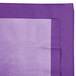 A Creative Converting amethyst purple table cover with a square pattern.