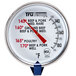 A close up of a Taylor 3504 meat thermometer's temperature gauge.
