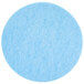 A blue Scrubble floor pad with a circle in the middle.