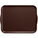 A brown rectangular Cambro tray with handles.