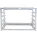 A Channel metal wall mount sheet pan rack with 5 shelves.