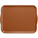 A brown Cambro rectangular fiberglass tray with handles.