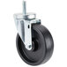 A Master-Bilt swivel stem caster with a black and silver wheel.