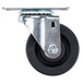 A Beverage-Air plate caster with a metal and black wheel.