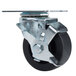 A set of 4 black metal Plate Casters with metal wheels.