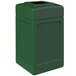 A green rectangular Commercial Zone PolyTec waste container with a square lid.