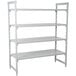 A white rectangular Cambro Camshelving® Premium unit with 4 vented shelves.