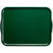 A green rectangular Cambro tray with handles.